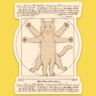 Vitruvian Cat Sticker